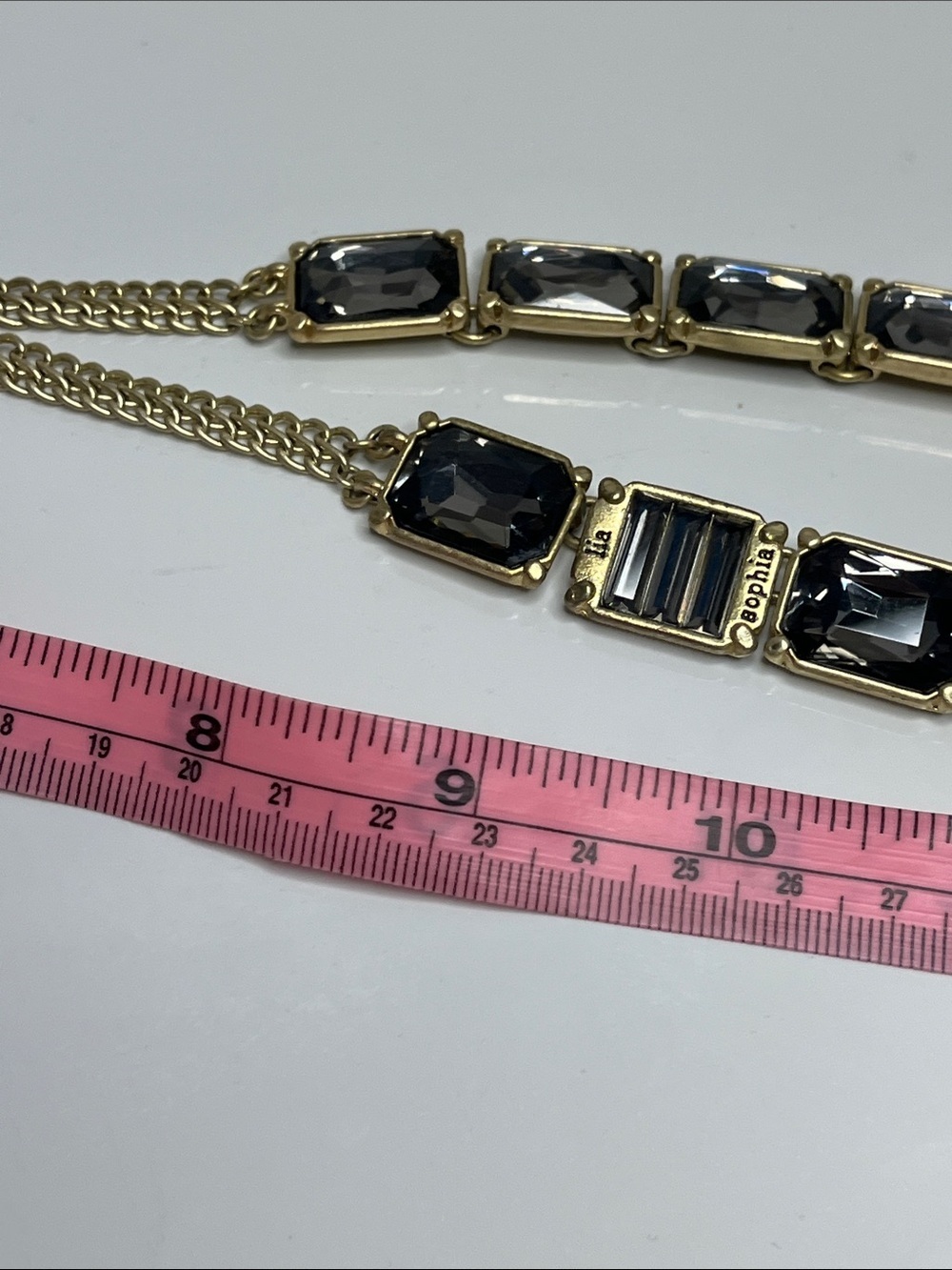 Lia Sophia Versailles Gold-Tone Necklace with Smoky Gray Crystals - Picture 8 of 9